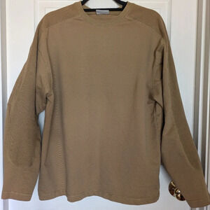 Great NW Clothing Company 100% Organic Cotton Tan Long Sleeve Shirt Women's sz L